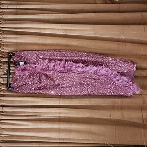 Fashion Nova Tiffy Feathered Midi Dress Mauve